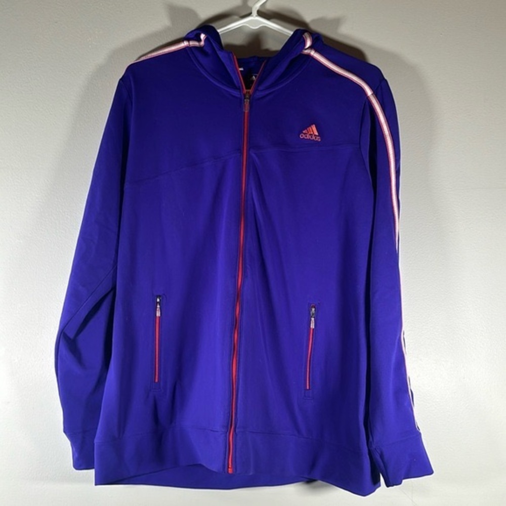 Adidas golf climalite full zip track jacket purple XL